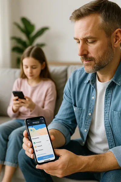 Interface mSpy - Logiciel de surveillance mobile
